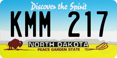 ND license plate KMM217