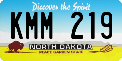 ND license plate KMM219