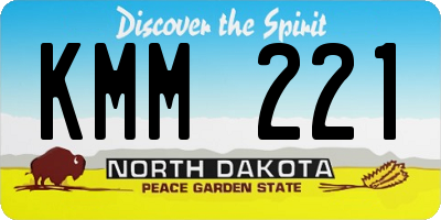 ND license plate KMM221
