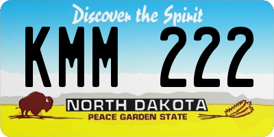 ND license plate KMM222