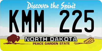 ND license plate KMM225