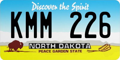 ND license plate KMM226