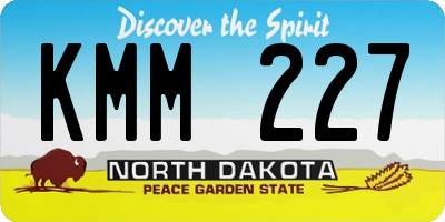 ND license plate KMM227