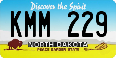 ND license plate KMM229