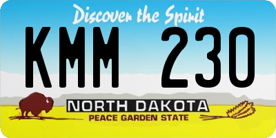 ND license plate KMM230