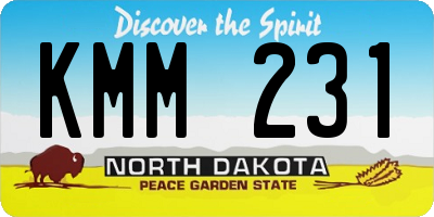 ND license plate KMM231