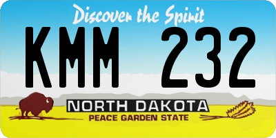 ND license plate KMM232