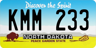ND license plate KMM233