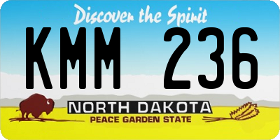 ND license plate KMM236
