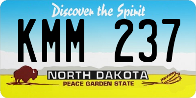 ND license plate KMM237