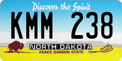 ND license plate KMM238