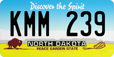 ND license plate KMM239