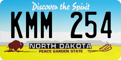 ND license plate KMM254