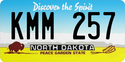 ND license plate KMM257