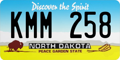 ND license plate KMM258