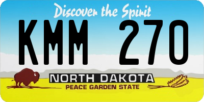 ND license plate KMM270
