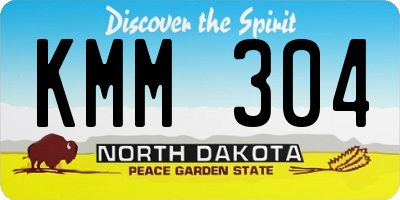 ND license plate KMM304