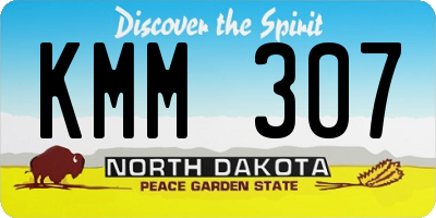 ND license plate KMM307