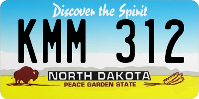 ND license plate KMM312