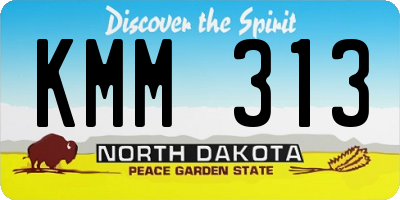 ND license plate KMM313