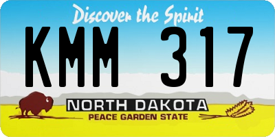 ND license plate KMM317
