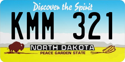 ND license plate KMM321