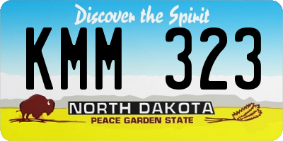 ND license plate KMM323