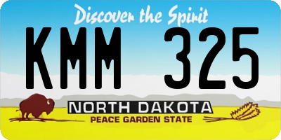 ND license plate KMM325