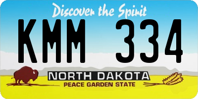 ND license plate KMM334