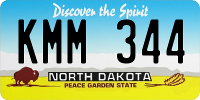 ND license plate KMM344