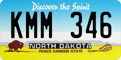 ND license plate KMM346