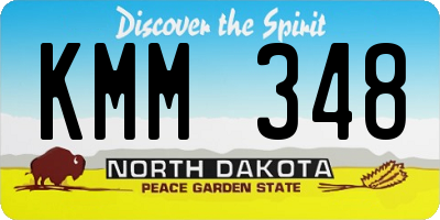 ND license plate KMM348