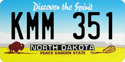 ND license plate KMM351