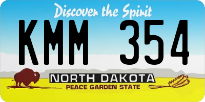 ND license plate KMM354