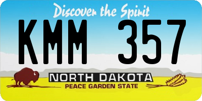 ND license plate KMM357