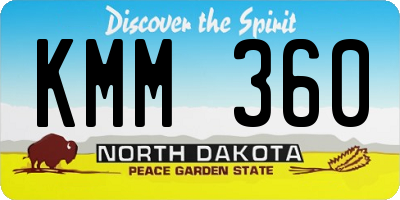 ND license plate KMM360