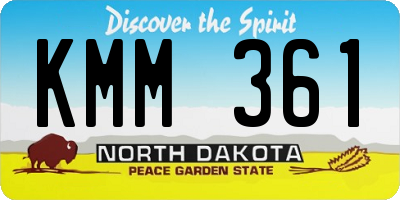 ND license plate KMM361