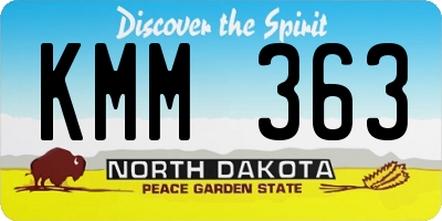 ND license plate KMM363