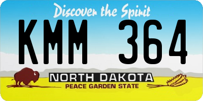ND license plate KMM364