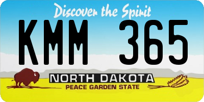 ND license plate KMM365