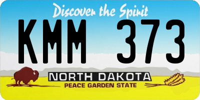 ND license plate KMM373