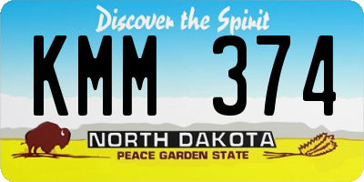 ND license plate KMM374