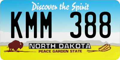 ND license plate KMM388