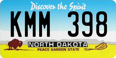 ND license plate KMM398