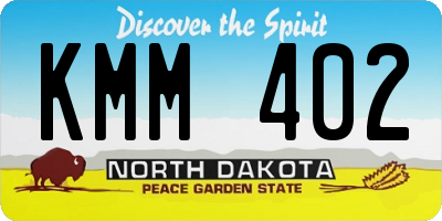 ND license plate KMM402
