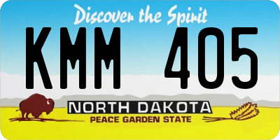 ND license plate KMM405
