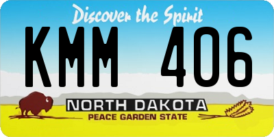 ND license plate KMM406