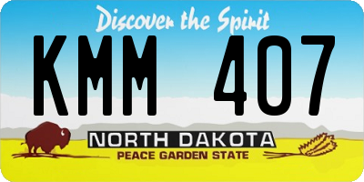 ND license plate KMM407