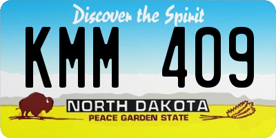 ND license plate KMM409