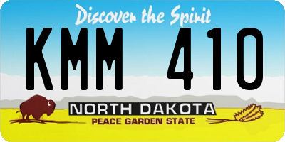 ND license plate KMM410